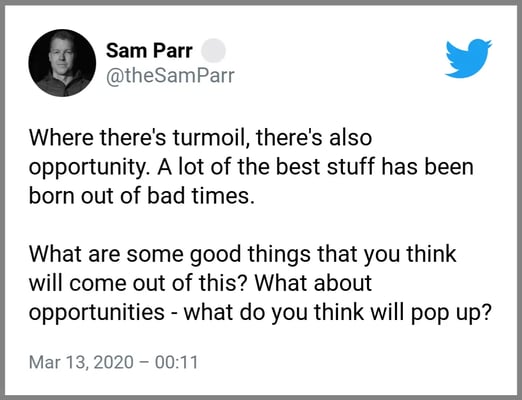 Sam's tweet